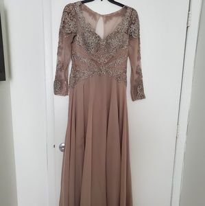 Mauve long sleeves formal dress